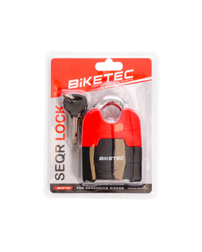 Biketec seqr замок на ключ (комлект із 3 ключів). розмір: 72 мм, скоба 13 мм.