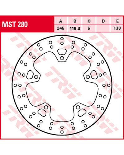 Trw zf гальмівний диск зад yamaha xj6 600f diversion, xj6 600n/s '09-'16, (245x115x5mm)
