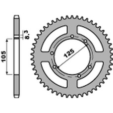 Pbr задня зірка 4513 49 c45 yamaha yzf 125r '08-'20, mt-125 '15-'20 (jtr1844.49) (ланцюг 428)