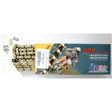Cz цепь приводная 420 mx (134 звено) золотая (motocross do 85 ccm) (22,0 kn) + застежка