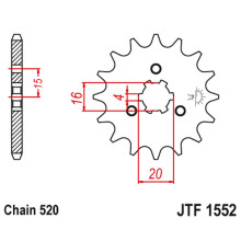 Jt передня зірка yamaha ytm 200 '83-85' ( (ланцюг 520) 