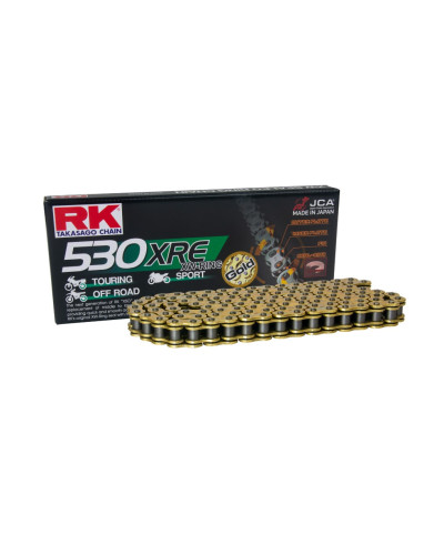 Rk цепь приводная gb530xre-112 (xw-ring) заклепка (clf) в наборе золотой (объем: do 1400 ccm) (44 kn)