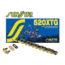Sunstar цепь приводная 520xtg-118g от road do 750 ccm (tg ring) золотой открытый + застёжка (520xtg118g) - made in japan -