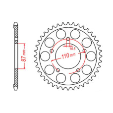 Mtx parts задня зірка 828 44 suzuki sv 650 99-13 (jtr807.44) (ланцюг 525)