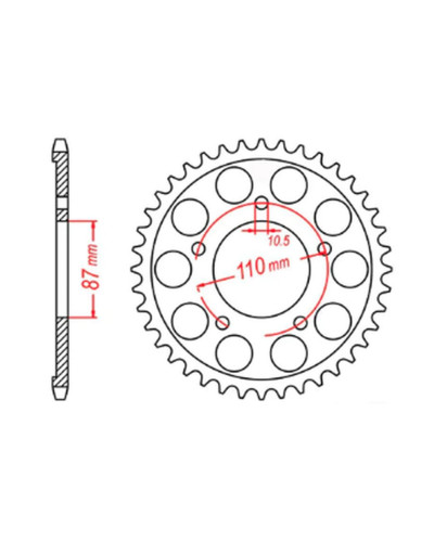 Mtx parts задня зірка 828 44 suzuki sv 650 99-13 (jtr807.44) (ланцюг 525)