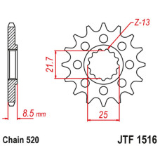 Jt передняя звезда 2179 15 kawasaki zx 10r 04-18 (217915jt) ( цепь 520)