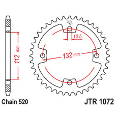Jt задняя звезда 4485 36 (448536) kymco kxr, kxu, maxxer, mxu 250/300 '02-'15 (цепь 520)