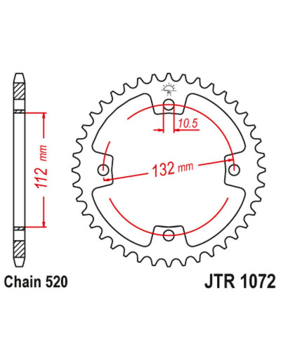 Jt задняя звезда 4485 36 (448536) kymco kxr, kxu, maxxer, mxu 250/300 '02-'15 (цепь 520)