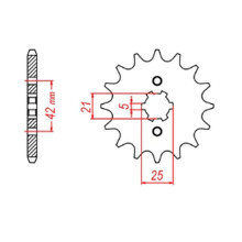 Mtx parts передня зірка 569 16 yamaha xv 250 '89-'94, xvs 250 '08-'17, xv 250`89-15 (+2) (jtf569.16) (ланцюг 520)