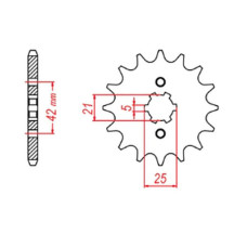 Mtx parts передня зірка 569 16 yamaha xv 250 '89-'94, xvs 250 '08-'17, xv 250`89-15 (+2) (jtf569.16) (ланцюг 520)