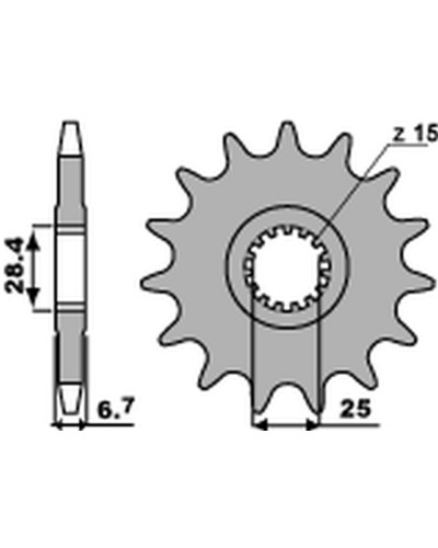 Pbr передняя звезда 2168 15 18nc yamaha yfz 450/yfm 700 raptor '06-'20 (jtf1592.15) (цепь 520) (std.+1)