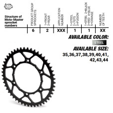 Moto-master задня зірка стальная ultralight 4395 42 (439542) ktm sx 50/sx 50 mini '04-'13 (ланцюг 415) 