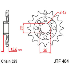 Jt передняя звезда 2198 14 bmw s1000rr '09-'20 (219814jt) (цепь 525) (-3)
