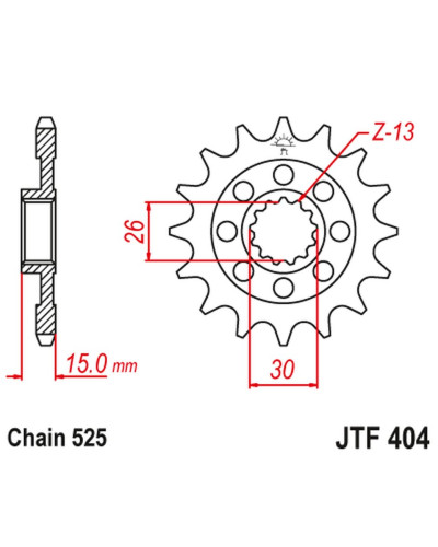 Jt передняя звезда 2198 14 bmw s1000rr '09-'20 (219814jt) (цепь 525) (-3)