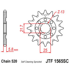 Jt передняя звезда 2141 14 kawasaki kxf 450 '06-20' klx 450 '08-20' (214114jt) (цепь 520)