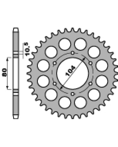 Pbr задняя звезда 501 35 c45 kawasaki z 1000 a 79-80 (цепь 630)