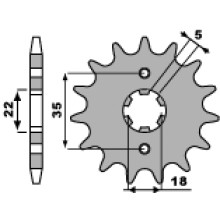 Pbr передняя звезда 2053 14 18nc yamaha tw 125/200 87-05 (цепь 428)