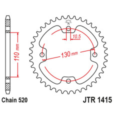 Jt задняя звезда 4303 36 kawasaki ksf 450 (kfx 450) '08-14' (atv) (430336jt) (цепь.520)