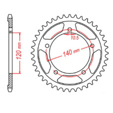 Mtx parts задня зірка 4398 42 suzuki gsr 750 '11-'19, gsxr 750 '00-'03, dl 1000 '15-'16, gsx 750s '15-'16 (jtr1792.42) (ланцюг 525)