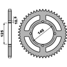 Pbr задня зірка 857 48 c45 yamaha xt 600 '83-'89, xt 600z tenere '87-'89, xtz 660 tenere '91-'00, xv 125 virago '97-'01, xv 250 virago '89-'05 (jtr857.48) (ланцюг 520) -  458848jt