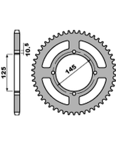 Pbr задня зірка 857 48 c45 yamaha xt 600 '83-'89, xt 600z tenere '87-'89, xtz 660 tenere '91-'00, xv 125 virago '97-'01, xv 250 virago '89-'05 (jtr857.48) (ланцюг 520) -  458848jt