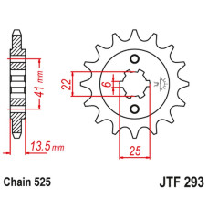 Jt передня зірка 293 14 honda xl 600v '87-'88 (pd06) (29314jt) (ланцюг 525) (-1)