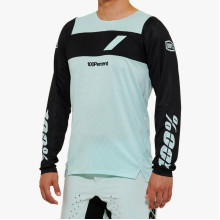 100% mtb велосипедна футболка r-core x le pale blue колір чорний/блакитний розмір xl