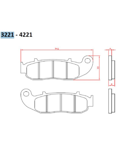 Brenta гальмівні колодки kh664 fantic enduro/super motard 50/125/250 '13-, перед (ft 3221)