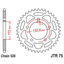 Jt задня зірка 4586 44 bmw s 1000 rr '09-20' (458644jt) (ланцюг520) 