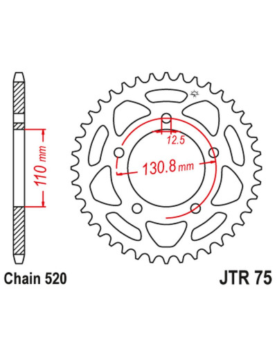 Jt задня зірка 4586 44 bmw s 1000 rr '09-20' (458644jt) (ланцюг520) 
