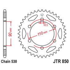 Jt задня зірка 850 31 yamaha xs 650 '75-81 (85031jt) (ланцюг 530) 