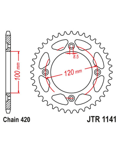 Jt задняя звезда 4453 60 beta 50 rr эндуро / эндуро racing / эндуро sport '18-'19 (445360jt) (цепь 420)