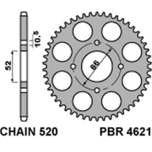 Pbr  задня зірка 4621 30 f kymco mxu/mxr50/150 (02-13) (jtr1071.30) (ланцюг 520)