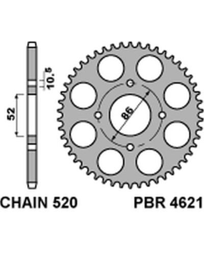 Pbr задняя звезда 4621 30 f kymco mxu/mxr50/150 (02-13) (jtr1071.30) (цепь 520)