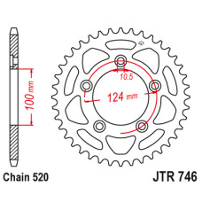 Jt задняя звезда 4444 39 ducati scrambler 1100 '18-'19 (444439jt) (цепь520)