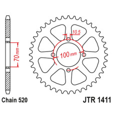 Jt задняя звезда 4465 50 kawasaki klt 200/250 '82-85' (446550jt) (цепь520)