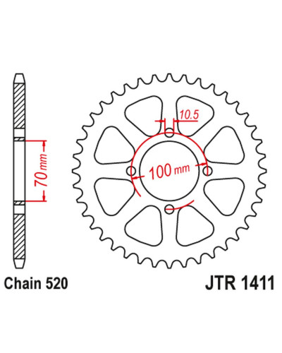 Jt задняя звезда 4465 50 kawasaki klt 200/250 '82-85' (446550jt) (цепь520)