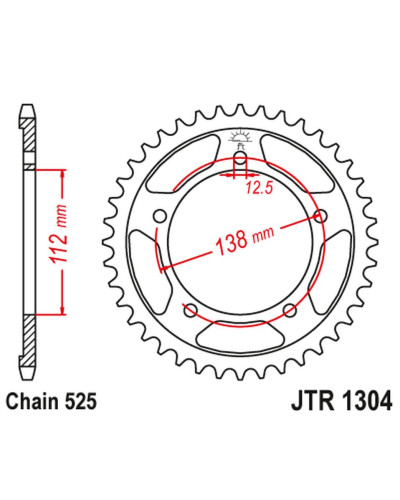 Jt задняя звезда 4357 43 honda cb 600 hornet '07-'13, cbr 600f '97-'98, '11-'14, cbf 600 '04-'07 (435743jtzbk) (цепь 525)