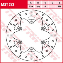 Trw zf гальмівний диск зад kawasaki kx 125/250 '89-'02, klx 300r '97-'03, kx 500 '90-'04 (220x100x4mm)