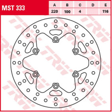 Trw zf гальмівний диск зад kawasaki kx 125/250 '89-'02, klx 300r '97-'03, kx 500 '90-'04 (220x100x4mm)
