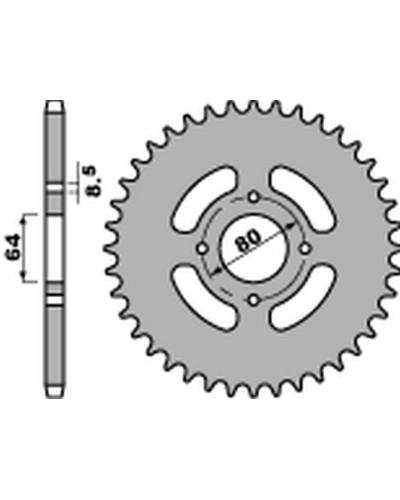 Pbr задня зірка 838 46 f yamaha ybr 125 '05-'14, rd 125 '75-'81, dt 100 '76-'80 , junak 125 (jtr838.46) (ланцюг428)