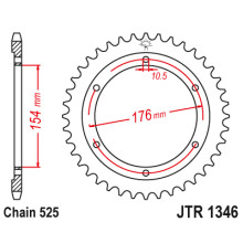 Jt задня зірка 4679 44 honda cb 1000ra '18-19, vfr 800 v-tec (abs) '14-'17, vfr 800x crossrunner '15-'17 (467944jt) (ланцюг 525)