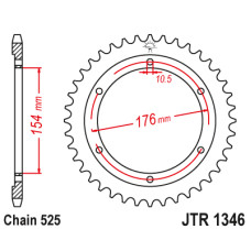 Jt задняя звезда 4679 44 honda cb 1000ra '18-19, vfr 800 v-tec (abs) '14-'17, vfr 800x crossrunner '15-'17 (467944jt) (цепь 525)