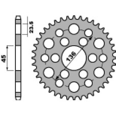 Pbr задня зірка 4569 45 c45 yamaha 250 tricker 06-08, xg 250 tricker (ланцюг 428) (jtr-)