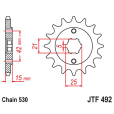 Jt передня зірка 7003 15 ducati 500/600 pantah sports '80-84' (700315jt) (ланцюг 530) 