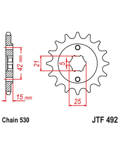 Jt передня зірка 7003 15 ducati 500/600 pantah sports '80-84' (700315jt) (ланцюг 530) 