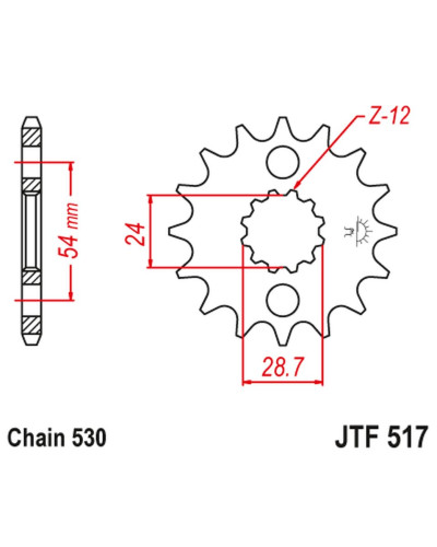 Jt передня зірка 526 15 kawasaki zzr 1200/1400 (52615jt) (ланцюг 530)