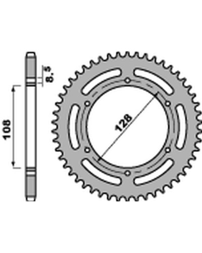 Pbr задняя звезда 902 45 f suzuki ts 100/125 '82-'85 (jtr804.45) (цепь 428) (std.)