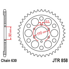 Jt задня зірка 858 35 yamaha xv 920r / xv 1000 '81-82, tr1 '81-85 (85835jt) (ланцюг 630) 