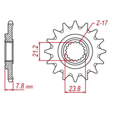Mtx parts передня зірка hornet 2320 13 honda crf 250r '18-'23  (jtf1344.13sc) (ланцюг 520)